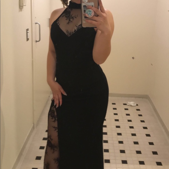 Tight Long Lace Halter Top Dress - Picture 1 of 2